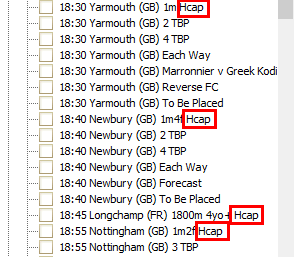Only win markets have Hcap in their names